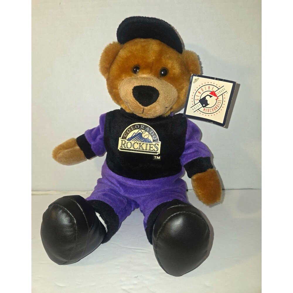 Good Stuff Colorado Rockies MLB Bear Plush 2002 Vintage Small Purple Black